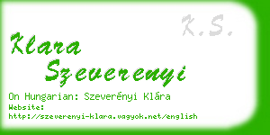 klara szeverenyi business card
